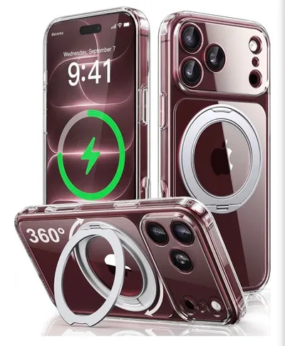 360°回転スタンド iPhone 18 pro 用 ケース 透明感 軽量