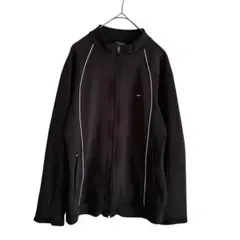 ナイキ NIKE トラックジャケットL 黒ジャージ スウッシュロゴ ジップアップ