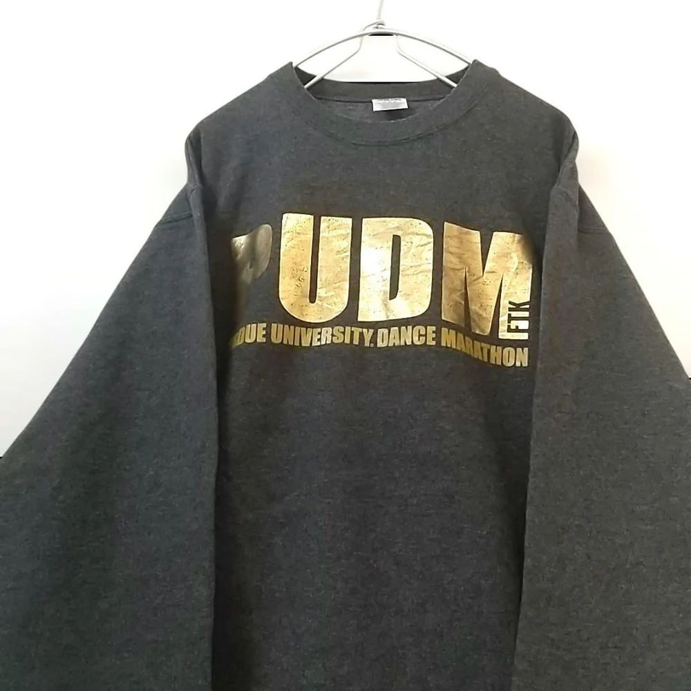 JERZEES パデュー大学 PUDM 金プリント スウェット グレー M 古着