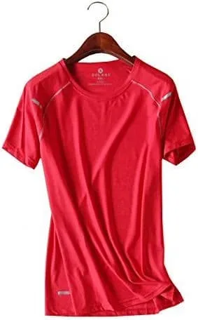 5L 新品 レディース スポーツウェア 半袖 Tシャツ 赤 トレーニング 運動着