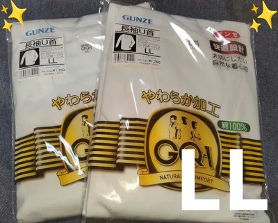 【新品】◎匿名配送◎秋冬☆GUNZE メンズ 長袖U首シャツ( LL・2枚組)