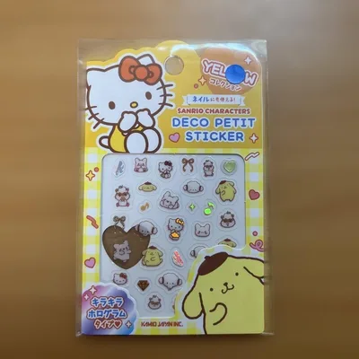 Sanrio DECO PETIT STICKER สติ๊กเกอร์ติดเล็บสีเหลือง