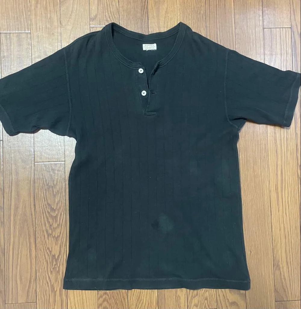 WAREHOUSE ヘンリーネック Tシャツ ブラック Mサイズ