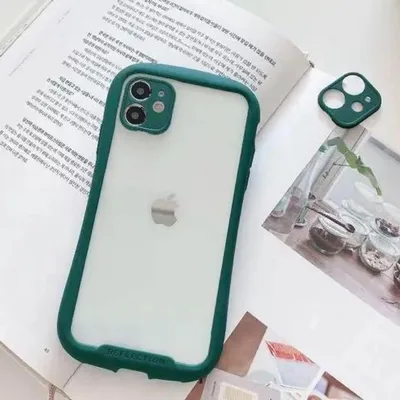 iPhone14Pro ケース クリア グリーン バンパー 耐衝撃 映え 上品