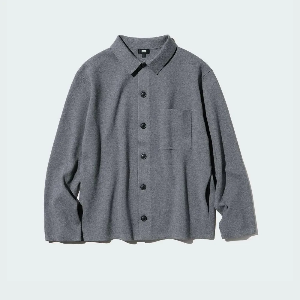 UNIQLO ミラノリブシャツカーディガン グレー