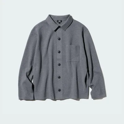 UNIQLO ミラノリブシャツカーディガン グレー