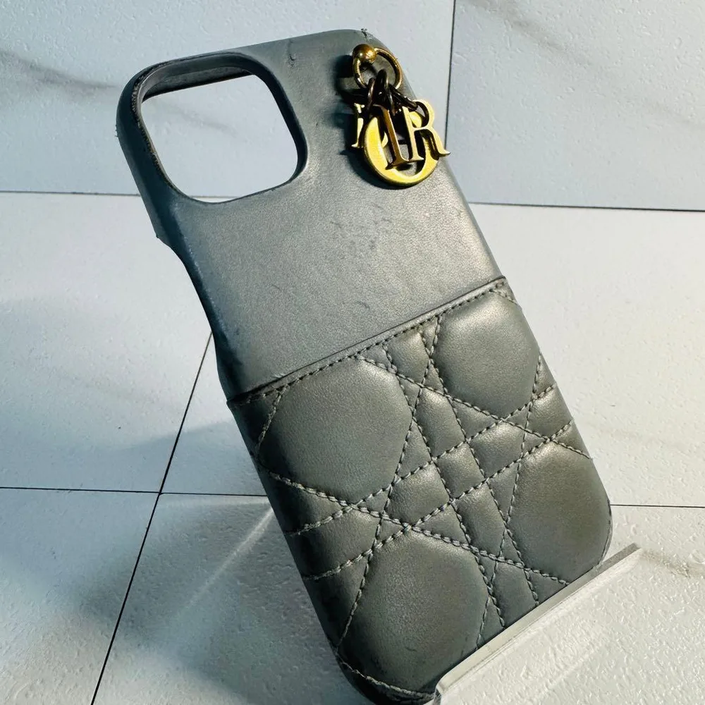 Dior ディオール iPhone12Pro ケース ブルーグレー カナージュ