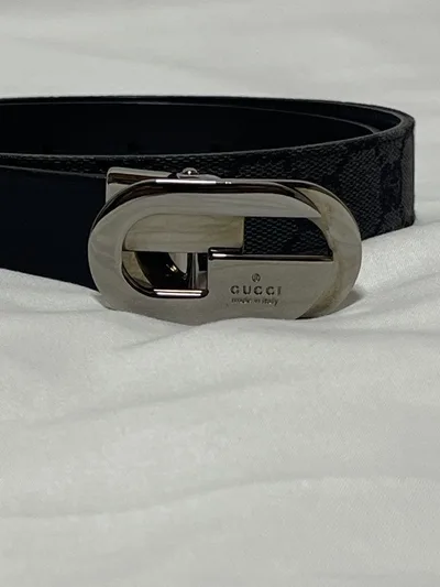 GUCCI グッチ ベルト オーバルG レザー キャンバス 70・28