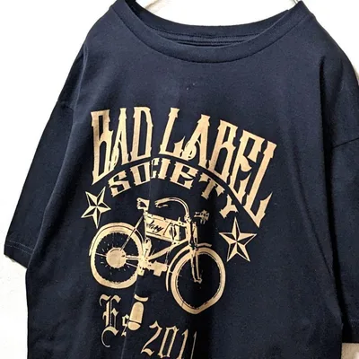 バッドレーベルソサイエティ デカロゴ Tシャツ ブラック 黒 L 古着