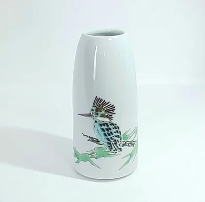 【未使用】山岸大成 九谷焼 色絵 花器 一輪挿し 日本芸術院