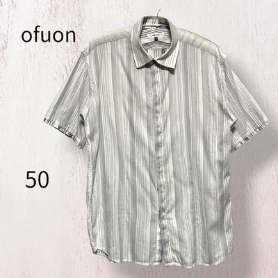 ofuon オフオン 半袖シャツ ストライプ サイズ50 LL XL メンズ