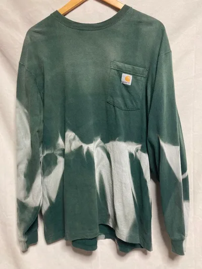 鬼フェードCarhartt カーハート 長袖 ポケットTシャツ グリーン