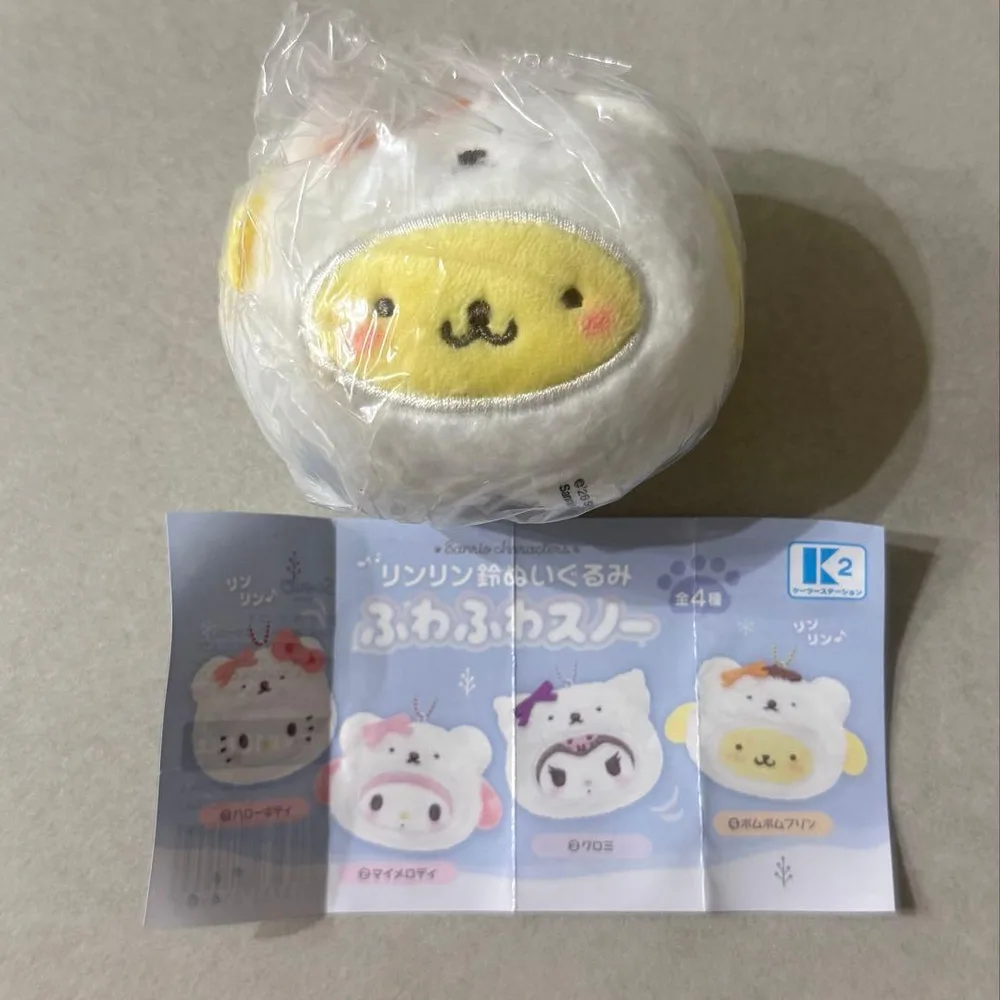 サンリオ リンリン鈴ぬいぐるみ ふわふわスノー ポムポムプリン