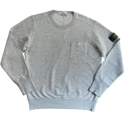 STONE ISLAND 胸ポケット スウェット XL グレー ワッペン