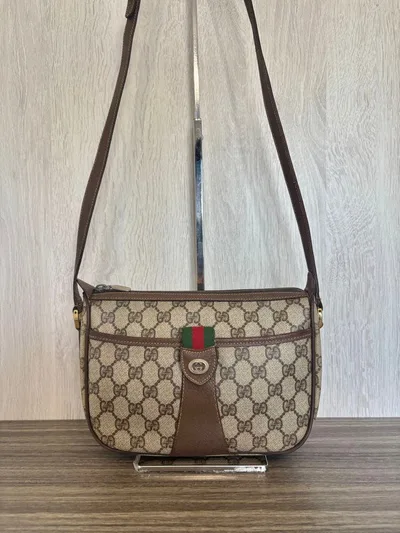 GUCCI ショルダーバッグ シェリーライン GG スプリーム PVC レザー