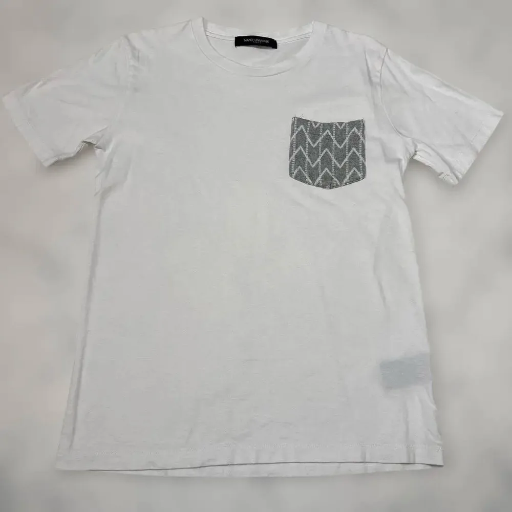 nano universe ナノユニバース ポケットTシャツ S 白 半袖