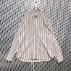 Thomas Burberry ボタンダウンシャツ XL ストライプ 綿100%