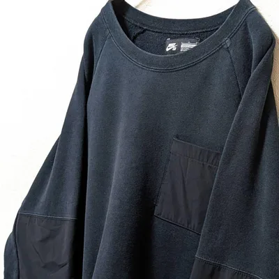ナイキSB 袖先ロゴ刺繍 スウェットトレーナー ブラック 黒 L 古着