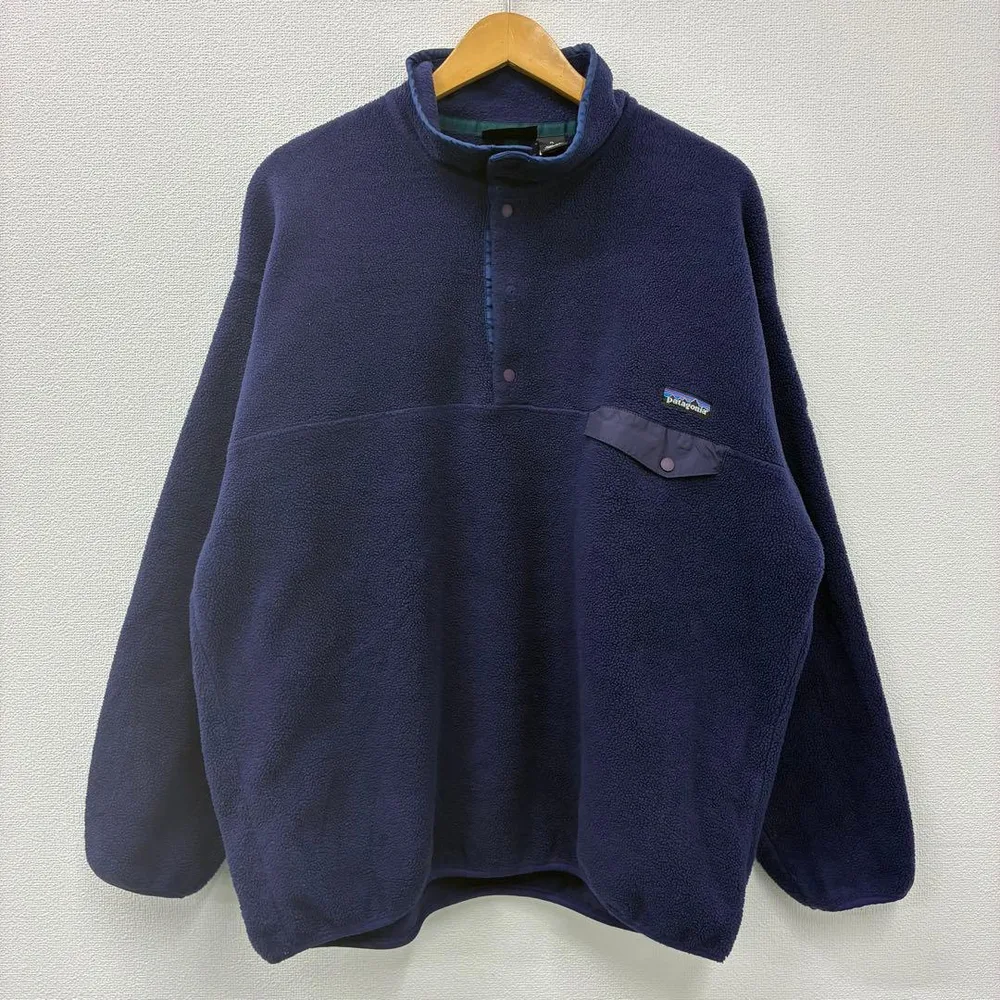 Patagonia 90's フリース スナップT カナダ製 ネイビー