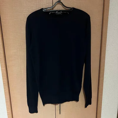 【美品】JOHN SMEDLEY クルーネックニット ネイビー