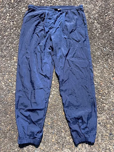 90s00s NIKE ナイロンパンツ 極太 XL 単色ネイビー