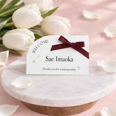 【席札G】席札 パール リボン 結婚式 結婚式準備 ペーパーアイテム