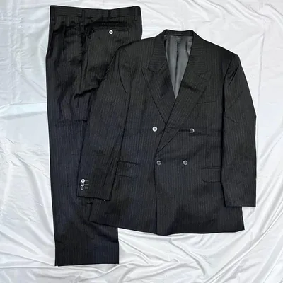 vintage gray color double set up suit