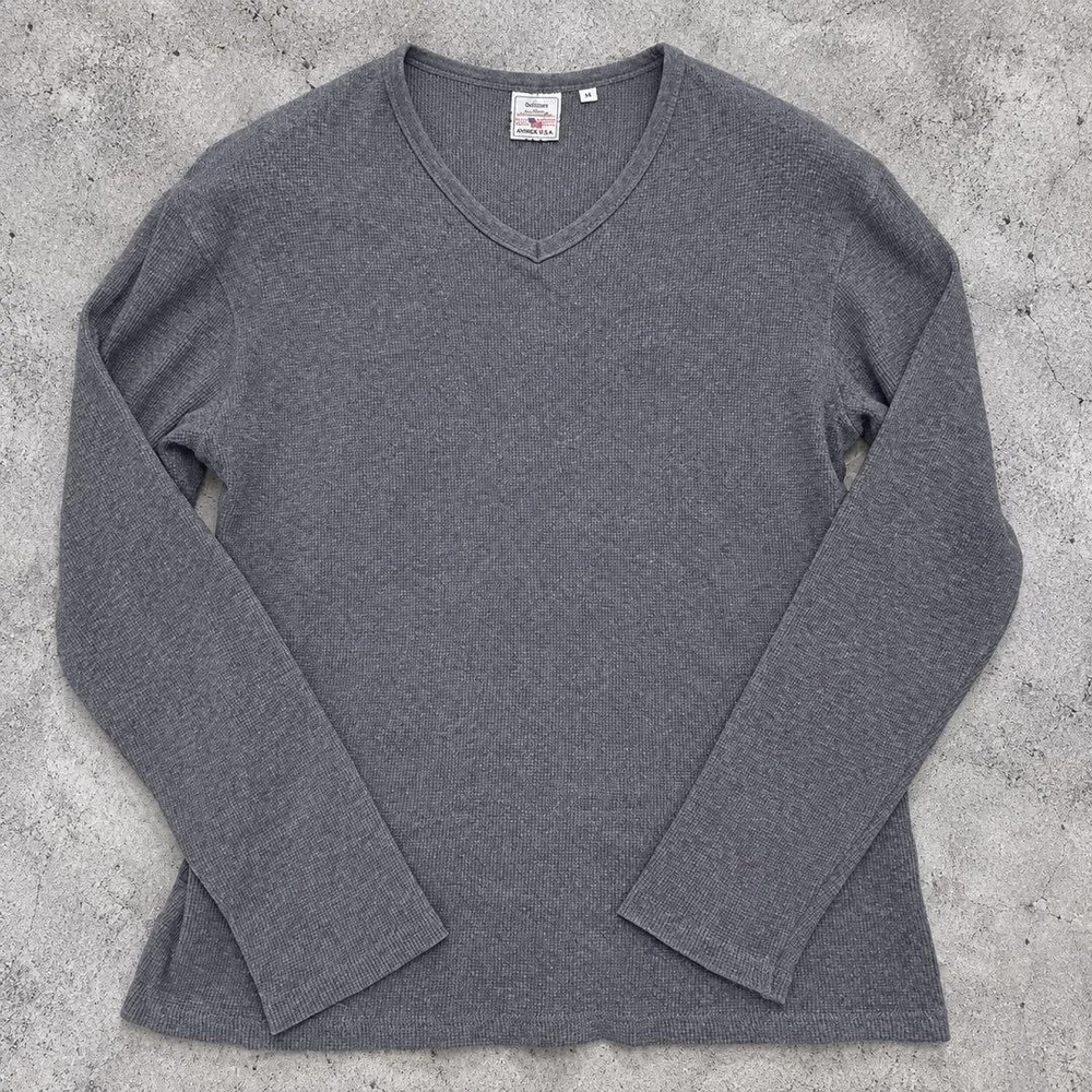 美品 AVIREX アヴィレックス Vネック サーマル ワッフル 長袖Tシャツ