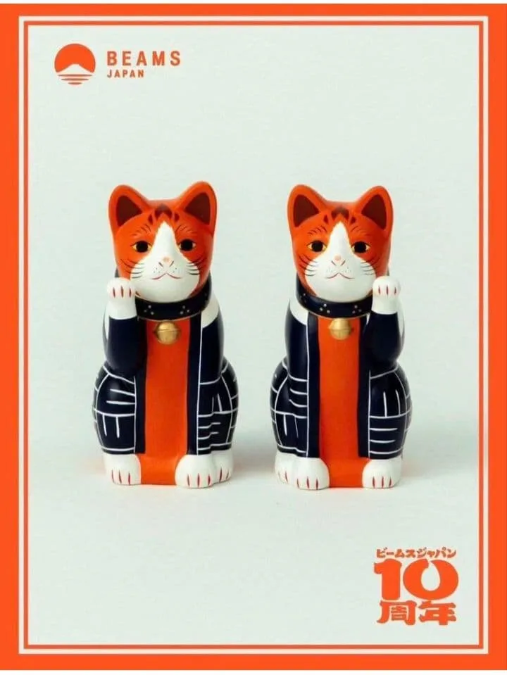 限定品【BEAMS JAPAN】10周年 招き猫 2体セット