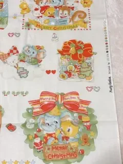 LUCIAN メリーボンボン クリスマスパネル生地 レトロアニマル 希少レア生地