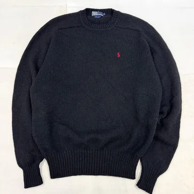 90s ポロラルフローレン ウールセーター 紺タグ期 香港製 Black