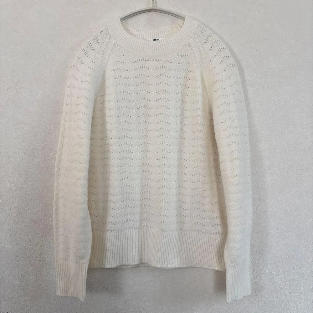 UNIQLO ユニクロ 長袖 ニット セーター ホワイト M