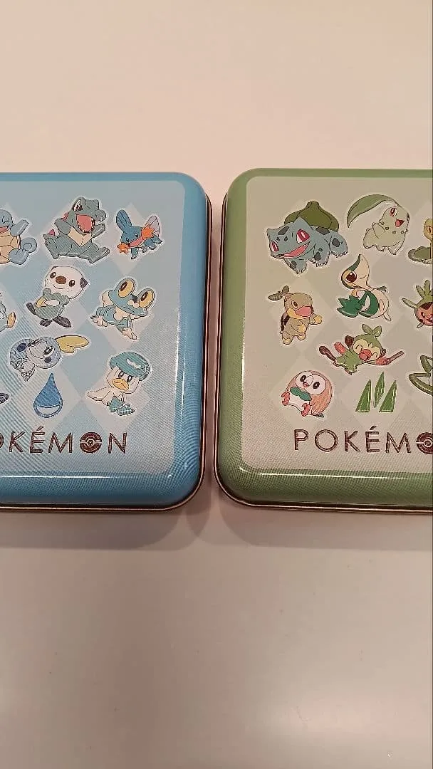 【ポケモン】キャラクターイラスト付き 小物入れ 缶ケース 2個