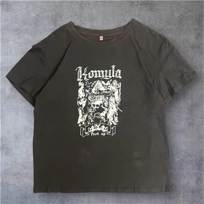 archive スカルプリント Tシャツ パンク ストリート y2k 男女共用