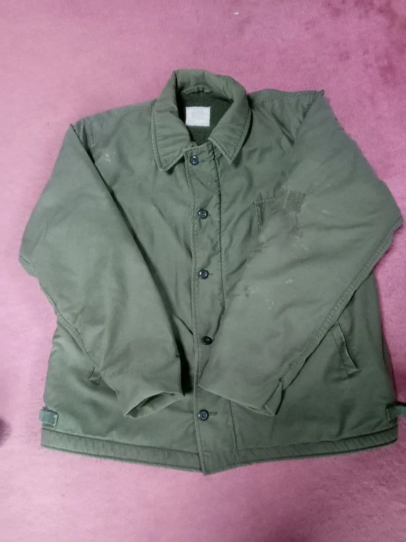 70s 米軍実物 A-2 デッキジャケット ミリタリージャケット XL