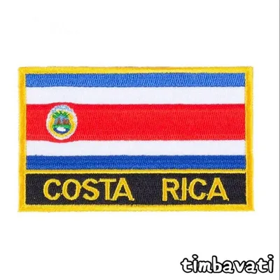 ☆新品☆【コスタリカ】刺繍 アイロンワッペン*世界の国旗*Costa Rica*