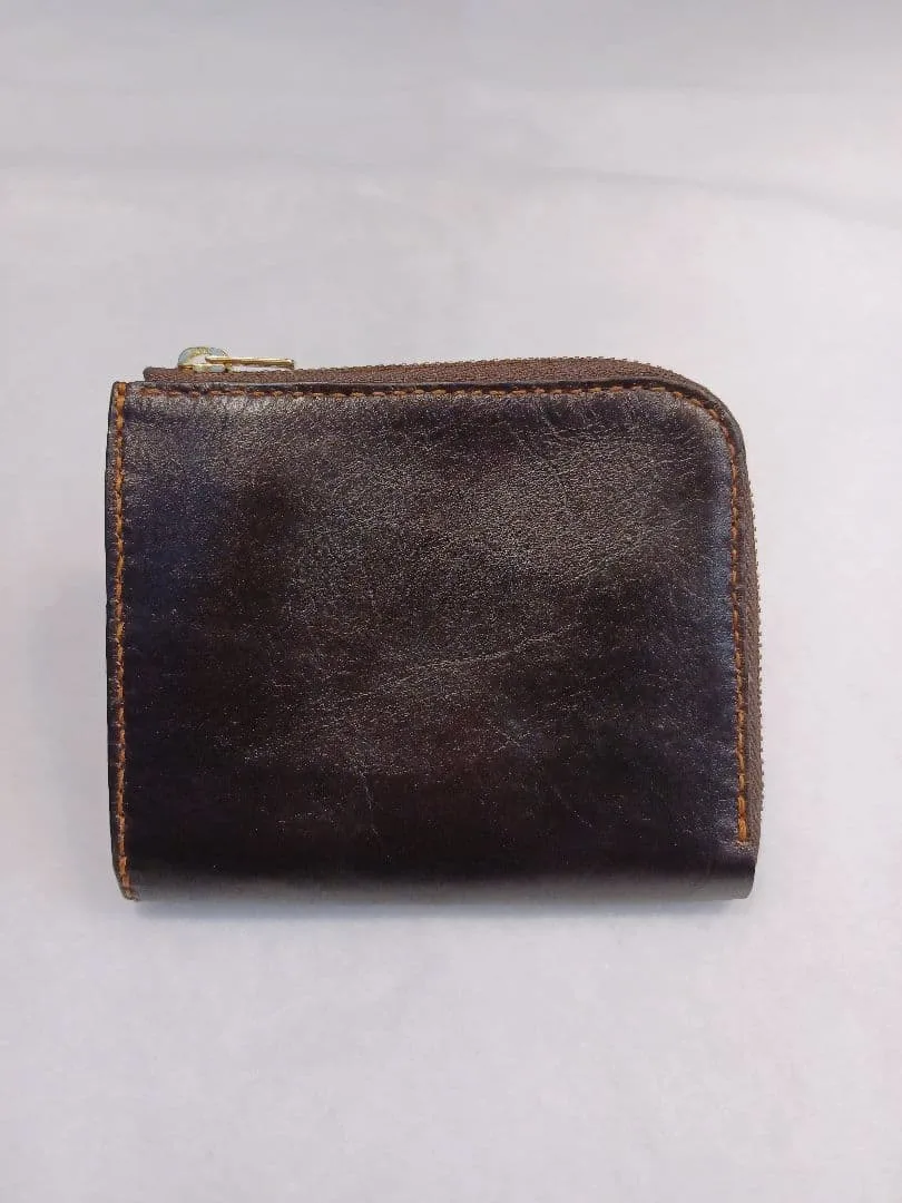 本革 牛革 レザークラフト 財布 ハンドメイド 茶色②