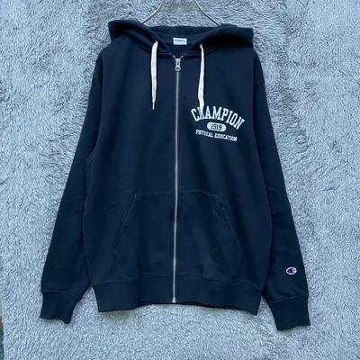 【R1404】Champion ジップパーカー サイズM ブラック