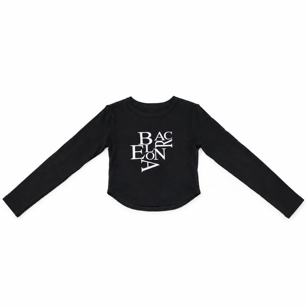 長袖Tシャツ ブラック ロゴプリント