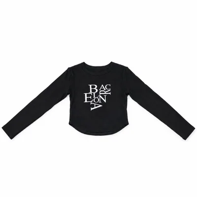 長袖Tシャツ ブラック ロゴプリント