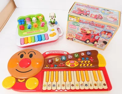 アンパンマン 知育玩具 3点まとめ 音楽玩具 消防車 おもちゃセット 動作OK