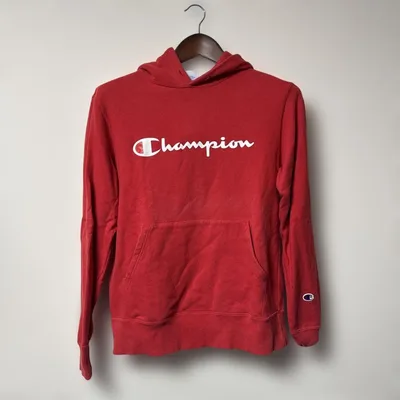 Champion チャンピオン 赤 ビッグロゴ パーカー M