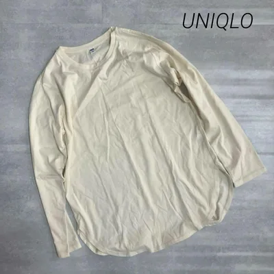ユニクロ UNIQLO ホワイト ロンT 長袖 カットソー 綿 シンプル