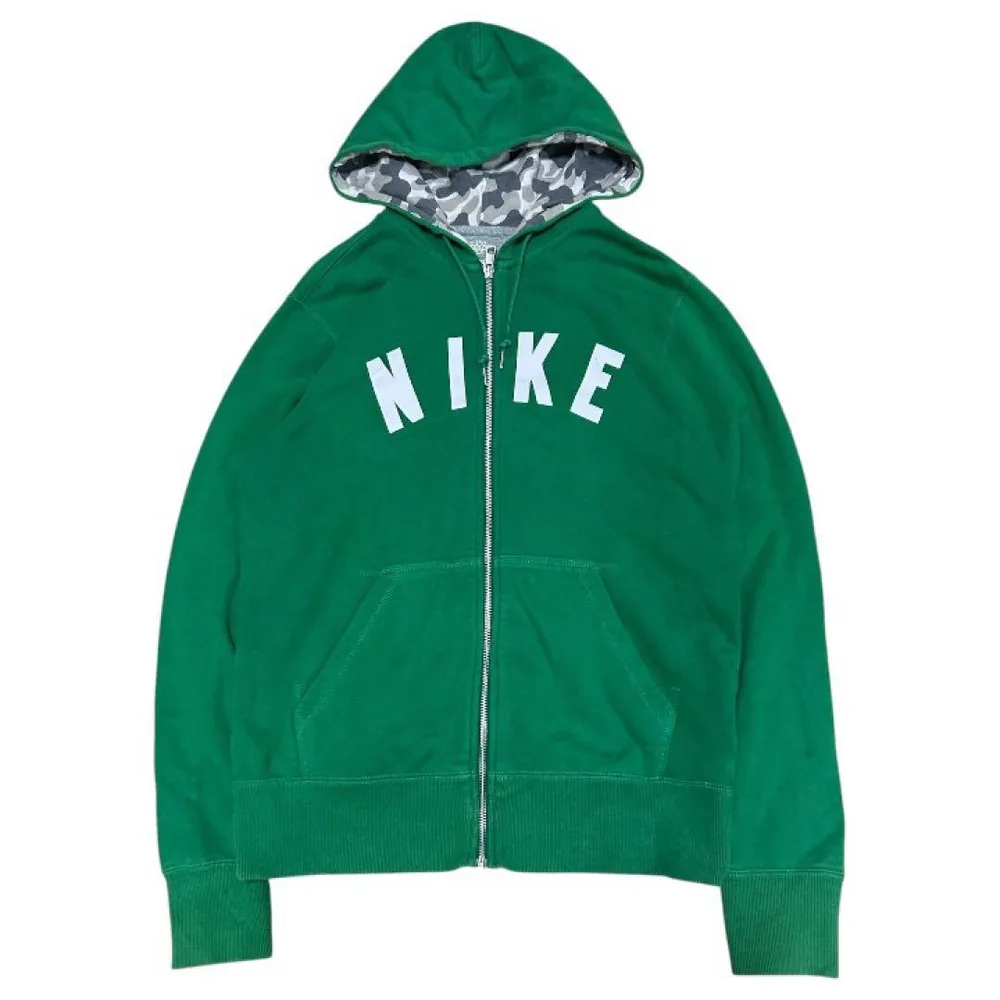00s NIKE archive ジップアップパーカー カモフラ裏地 グリーン