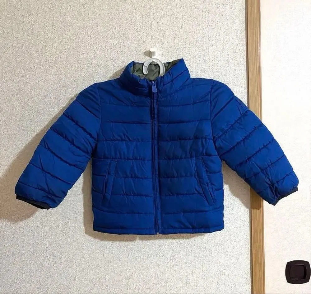 キッズGAPダウン中綿コート 青・迷彩リバーシブル