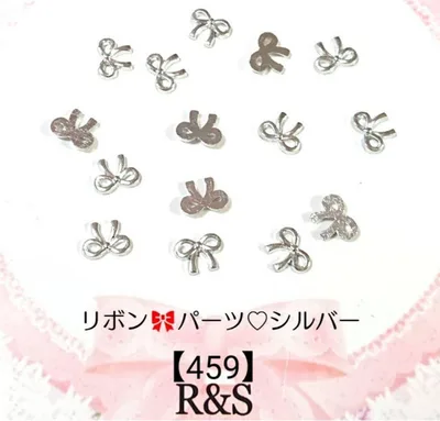 【459】リボンパーツ♥シルバー♥10個