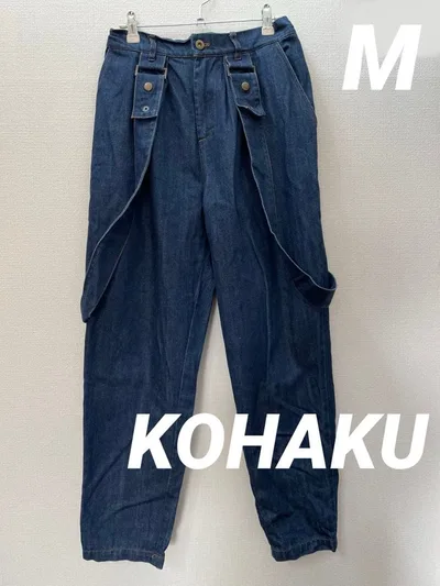 KOHAKU コハク 変形デザイン サロペットデニム サスペンダー付デニムパンツ