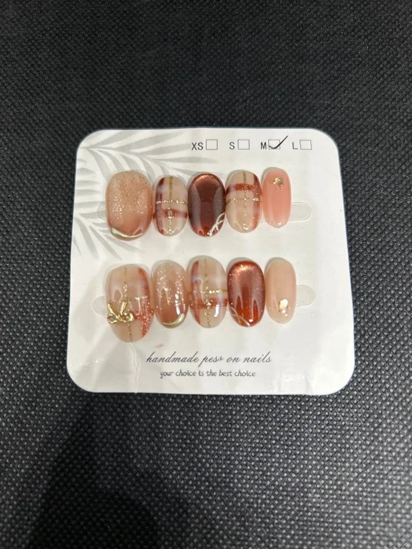 ハンドメイド ネイルチップ Mサイズ チェック柄等