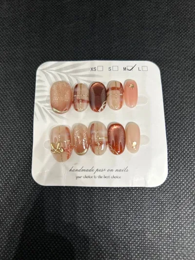 ハンドメイド ネイルチップ Mサイズ チェック柄等