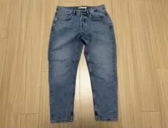ZARA デニム テーパード パンツ ブルー ボタンフライ ジーンズ